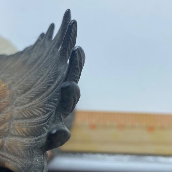 Vtg Bald Eagle & Hungry Eaglets in Nest Figurine Statue Hand Painted 8"x8" - Picture 8 of 9